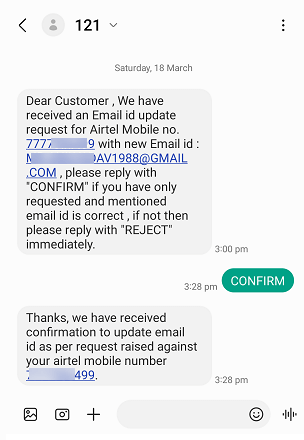Airtel register email ID eSIM