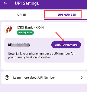  Set UPI Number on PhonePe