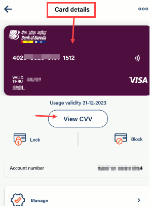 Check Bank of Baroda Debit Card number, CVV, and Expiry Date Online