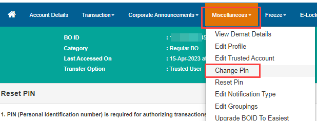  Reset CDSL Easiest PIN Online 