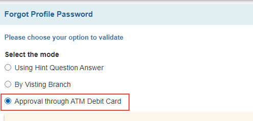 Reset SBI Profile Password Without Hint Question Answer