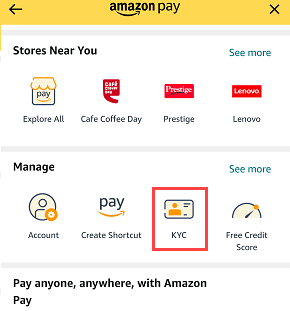 Complete Amazon Pay KYC Online