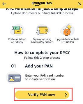 Complete Amazon Pay KYC Online