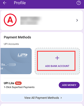 Add Bank Account PhonePe
