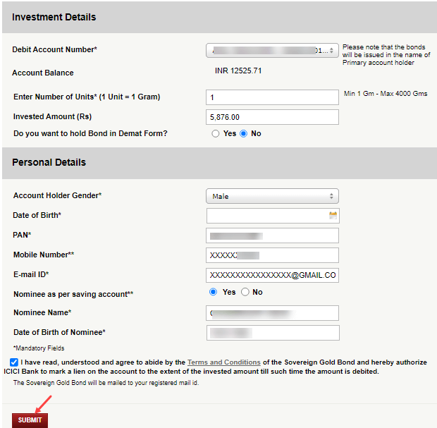  Buy Sovereign Gold Bond Online in ICICI Bank