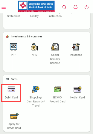 Generate Green PIN for Central Bank of India