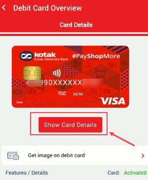 Check Kotak Debit Card Number, CVV, Expiry Date Online