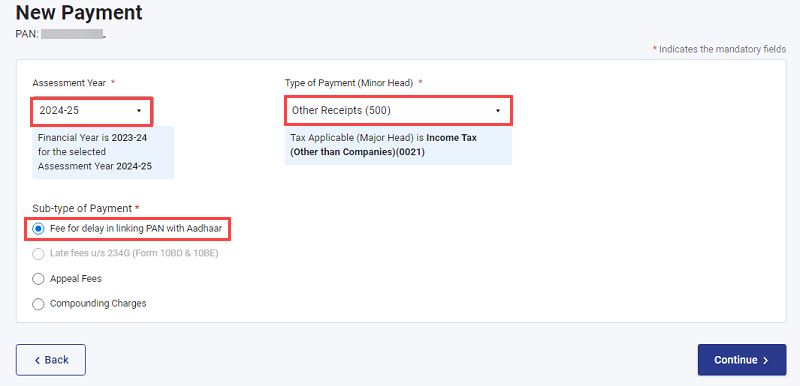 Pay 1000 Penalty for Delay in PAN-Aadhaar Linking