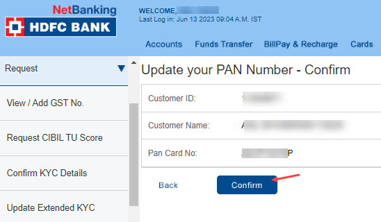 Register Update Pan Card HDFC Account Online