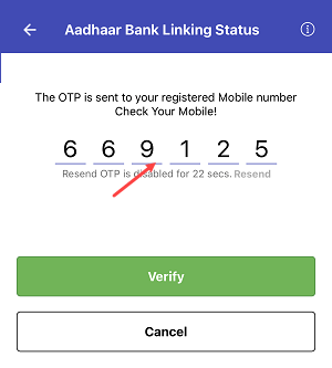 Check Bank Account & Aadhaar Linking Status through mAadhaar Application