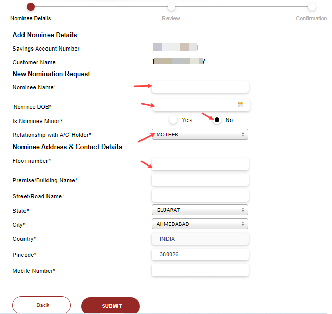 Add OR Update Nominee in ICICI Bank Online