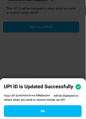 Change & Create New UPI ID in Paytm