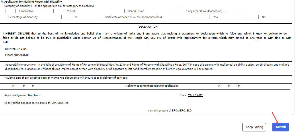 Register/Update Mobile Number With Voter Card (EPIC) Online