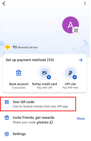 Create Custom Amount QR Code on Gpay