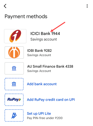 Google Pay create UPI number