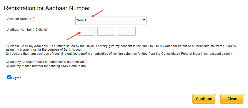 Punjab National Bank (PNB) account Aadhaar link status