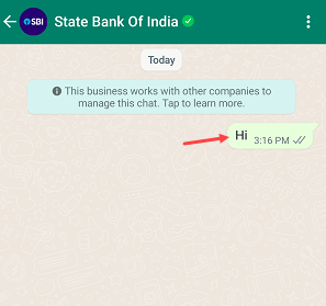 SBI Account Last 10 Transaction Details on WhatsApp