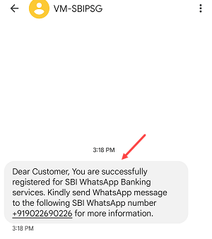 SBI Account Last 10 Transaction Details on WhatsApp