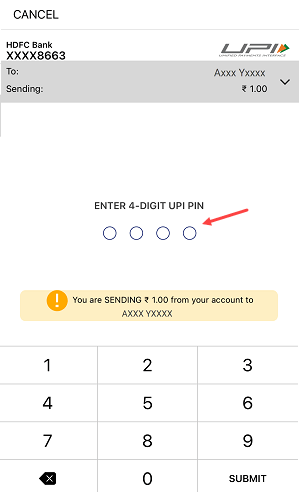 Google Pay Money transfer using UPI Number