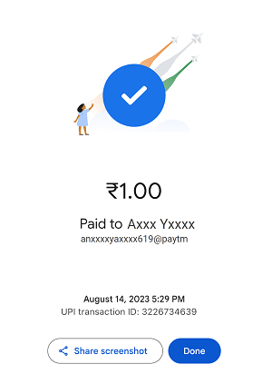 Google Pay Money transfer using UPI Number