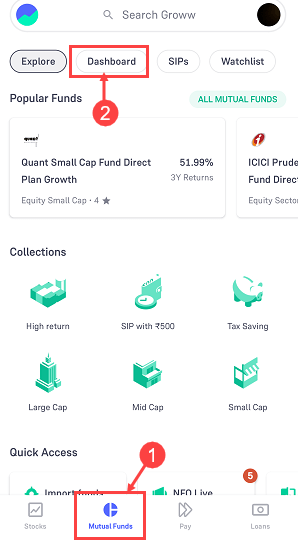 Withdraw Money Mutual fund Groww App