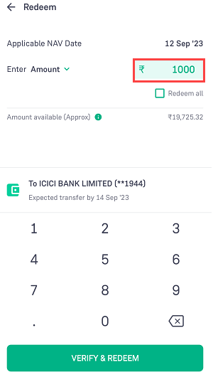 Withdraw Money Mutual fund Groww App