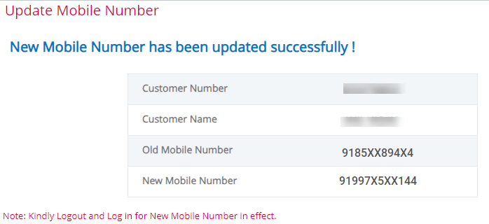 Register New Mobile Number Online with Central Bank of India