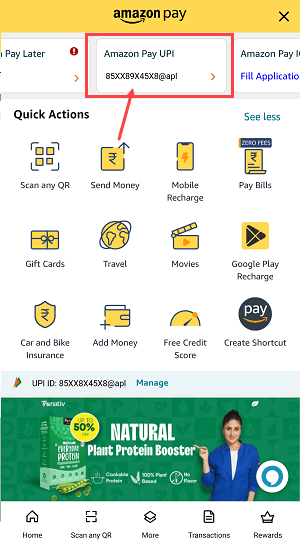 Create a new UPI ID on Amazon Pay