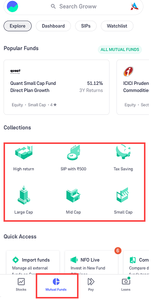 Invest One Time Amount in Mutual Fund on Groww