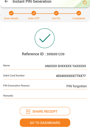 IDBI Bank ATM PIN online on Mobile banking
