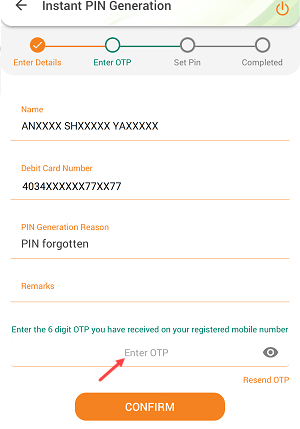 IDBI Bank ATM PIN online on Mobile banking