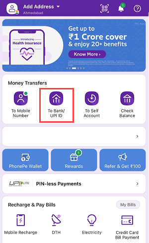 Transfer Money To Bank Account Number on PhonePe
