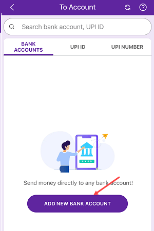 Transfer Money To Bank Account Number on PhonePe