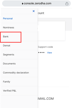 Add New Bank Account in Zerodha Account