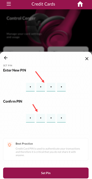 Axis Credit Card PIN