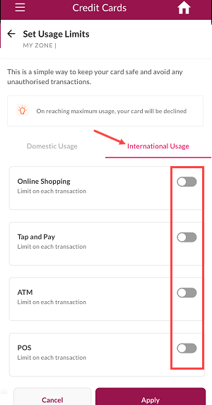 Axis Credit card block unblock