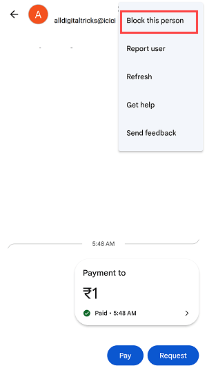 Block unblock UPI ID/Mobile Number on Google Pay