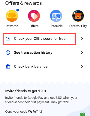 Check CIBIL Score Free on Google Pay 