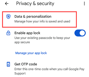 GooglePay Delete transaction history