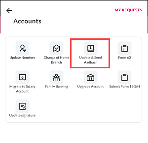 Link Aadhaar with Axis Bank Account