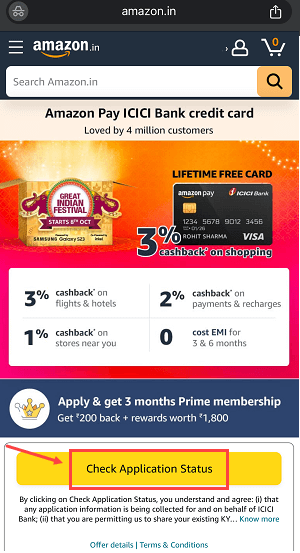 Track Amazon Pay ICICI Bank Credit Card Application Status Online