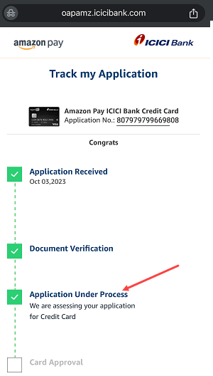 Track Amazon Pay ICICI Bank Credit Card Application Status Online