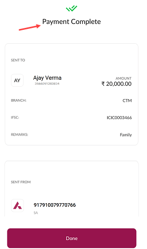 Transfer Money To the Payee Account using IMPS on Axis Mobile