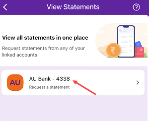 Check Bank Statement PhonePe