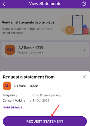 Check Bank Statement PhonePe