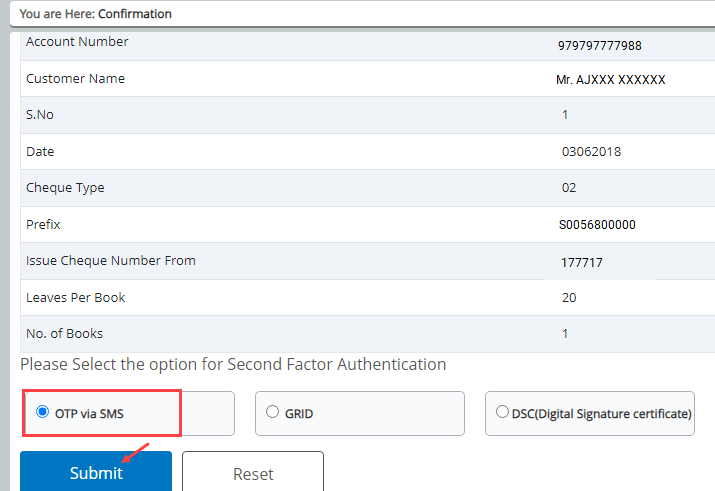 Activate Online New Cheque Book of Central Bank of India Account