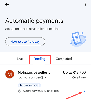 Google Pay UPI Mandate
