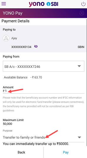 Add Beneficiary YONO SBI