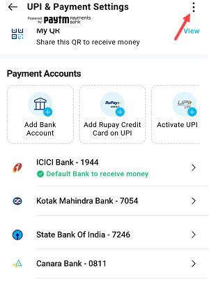 Disable Paytm UPI account