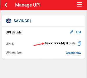 Create Kotak Bank UPI ID on Mobile Banking